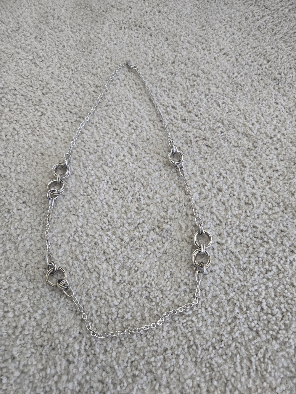 Banana Relubkic Silver Multi-Ring Chain Necklace - Women Jewelry